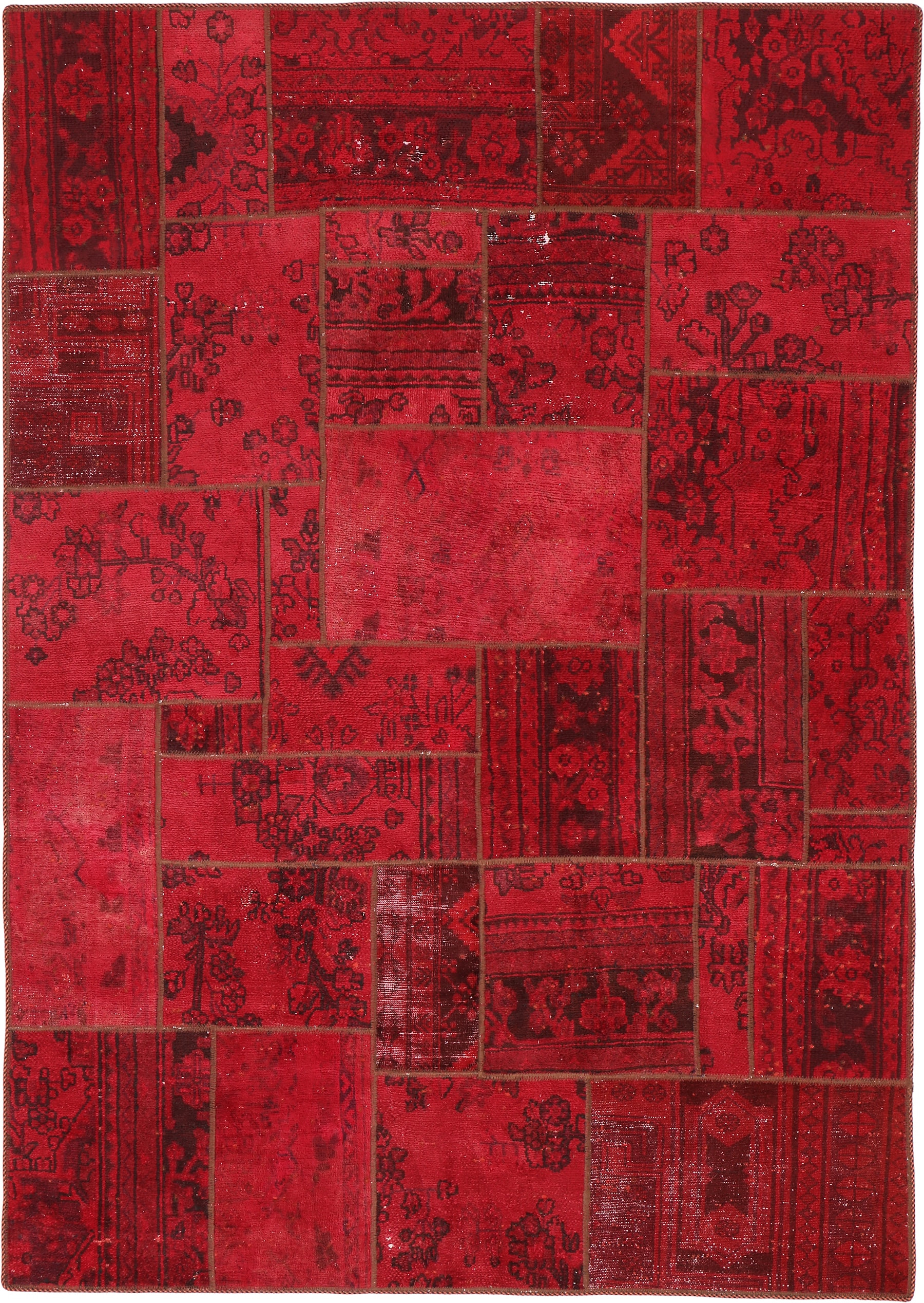 Patchwork Teppich Teppichboden Rot 200x260 cm 